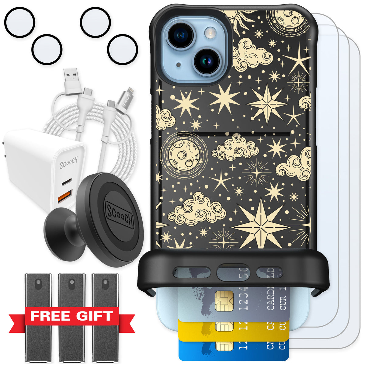 Scooch Wingmate Celestial Sleep for iPhone 14 Plus — Ultimate Bundle