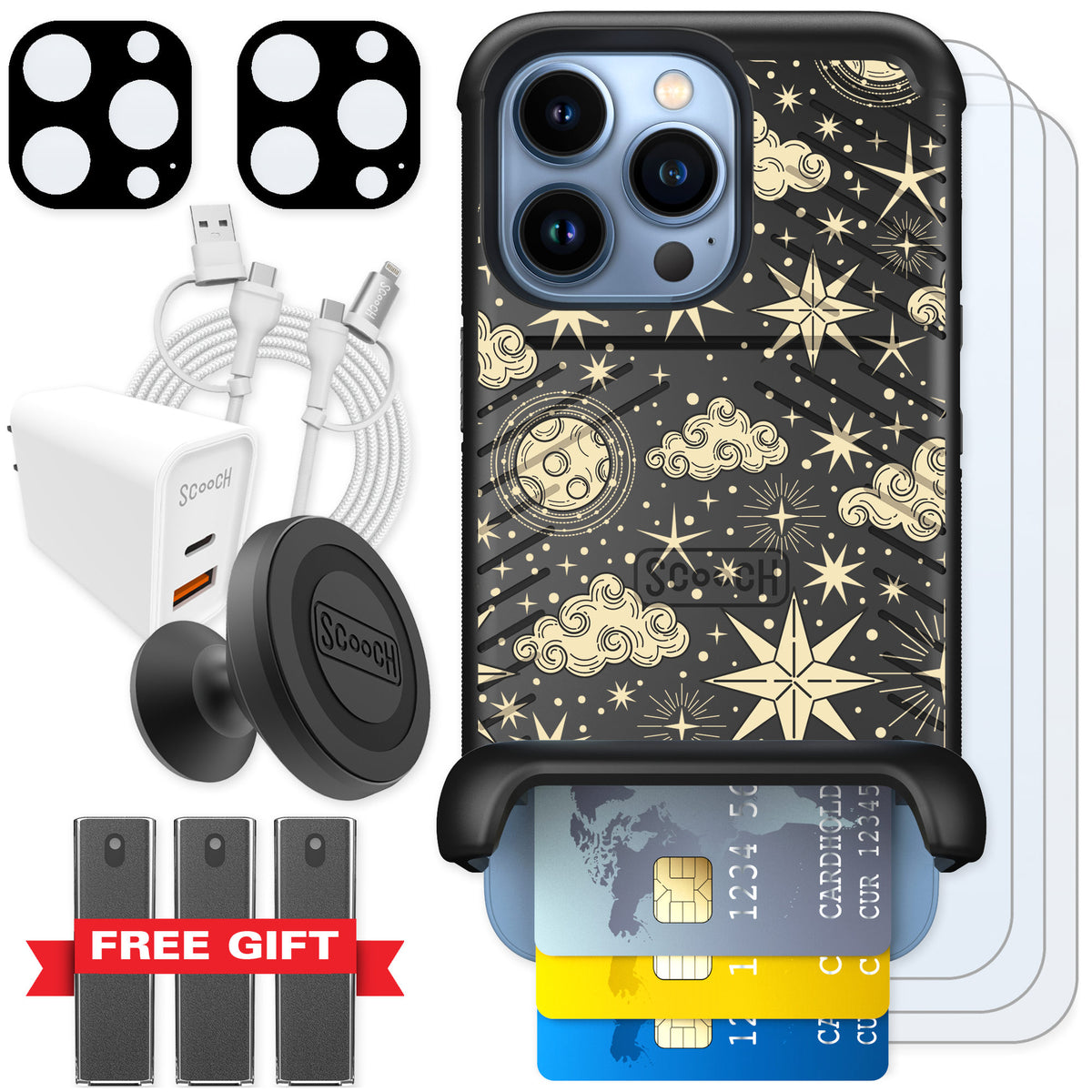 Scooch Wingmate Celestial Sleep for iPhone 13 Pro — Ultimate Bundle