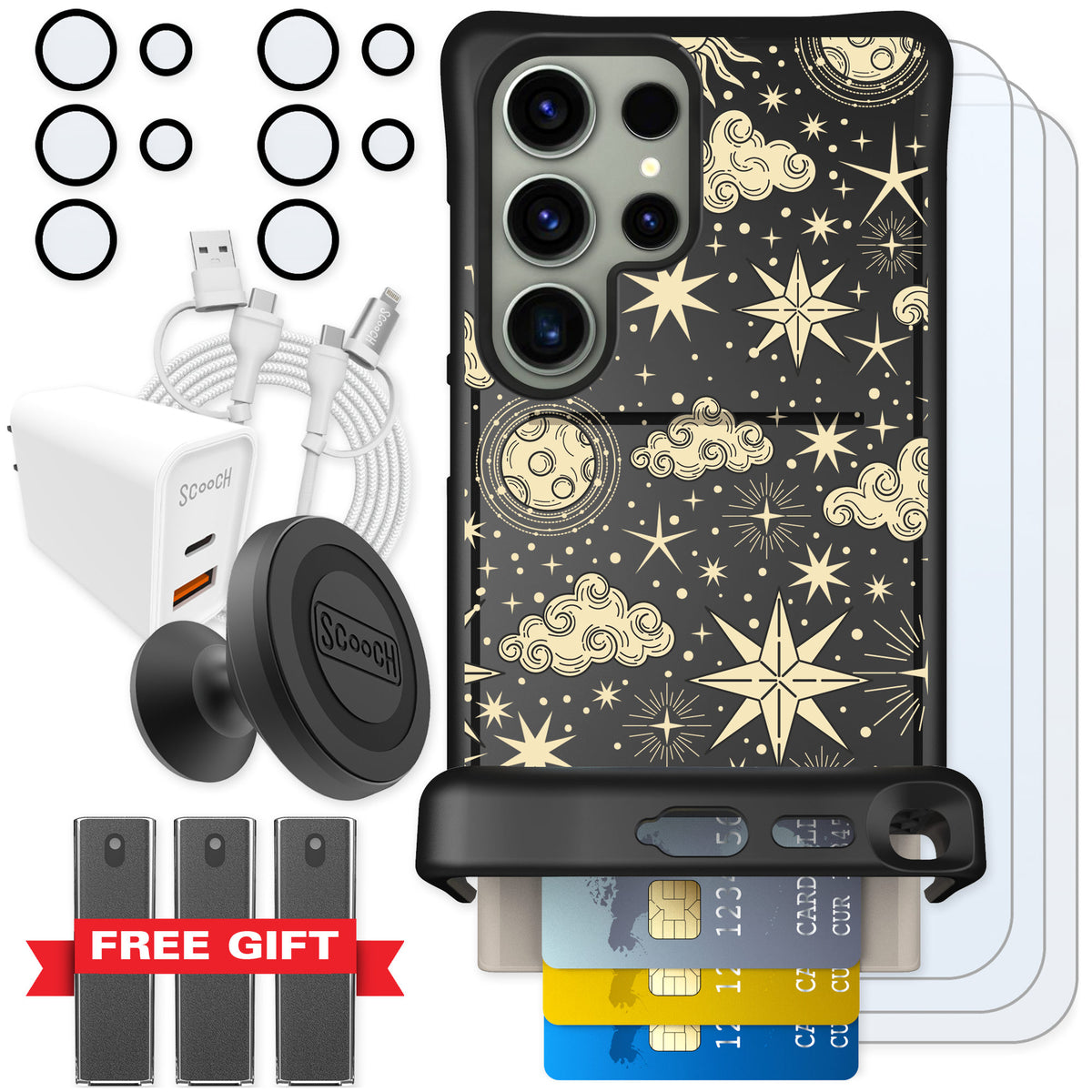 Scooch Wingmate Celestial Sleep for Galaxy S24 Ultra — Ultimate Bundle