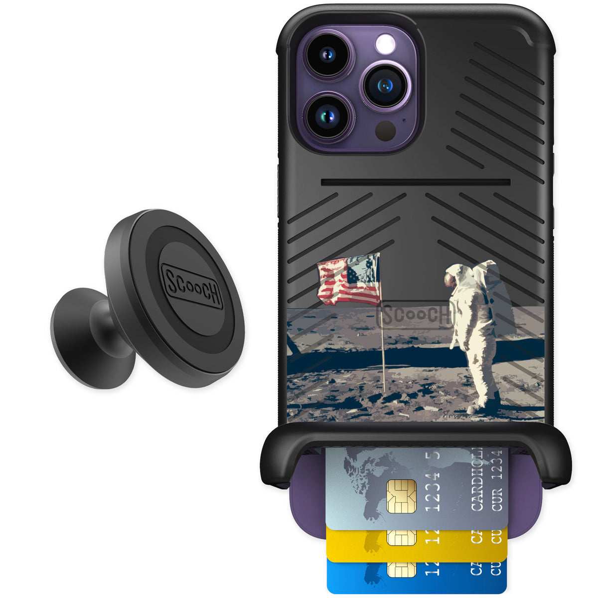 Scooch Wingmate Lunar Landing for iPhone 14 Pro Max — Starter Bundle