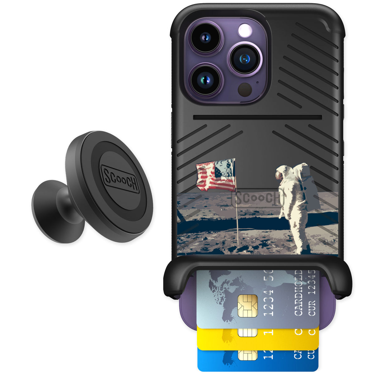 Scooch Wingmate Lunar Landing for iPhone 14 Pro — Starter Bundle