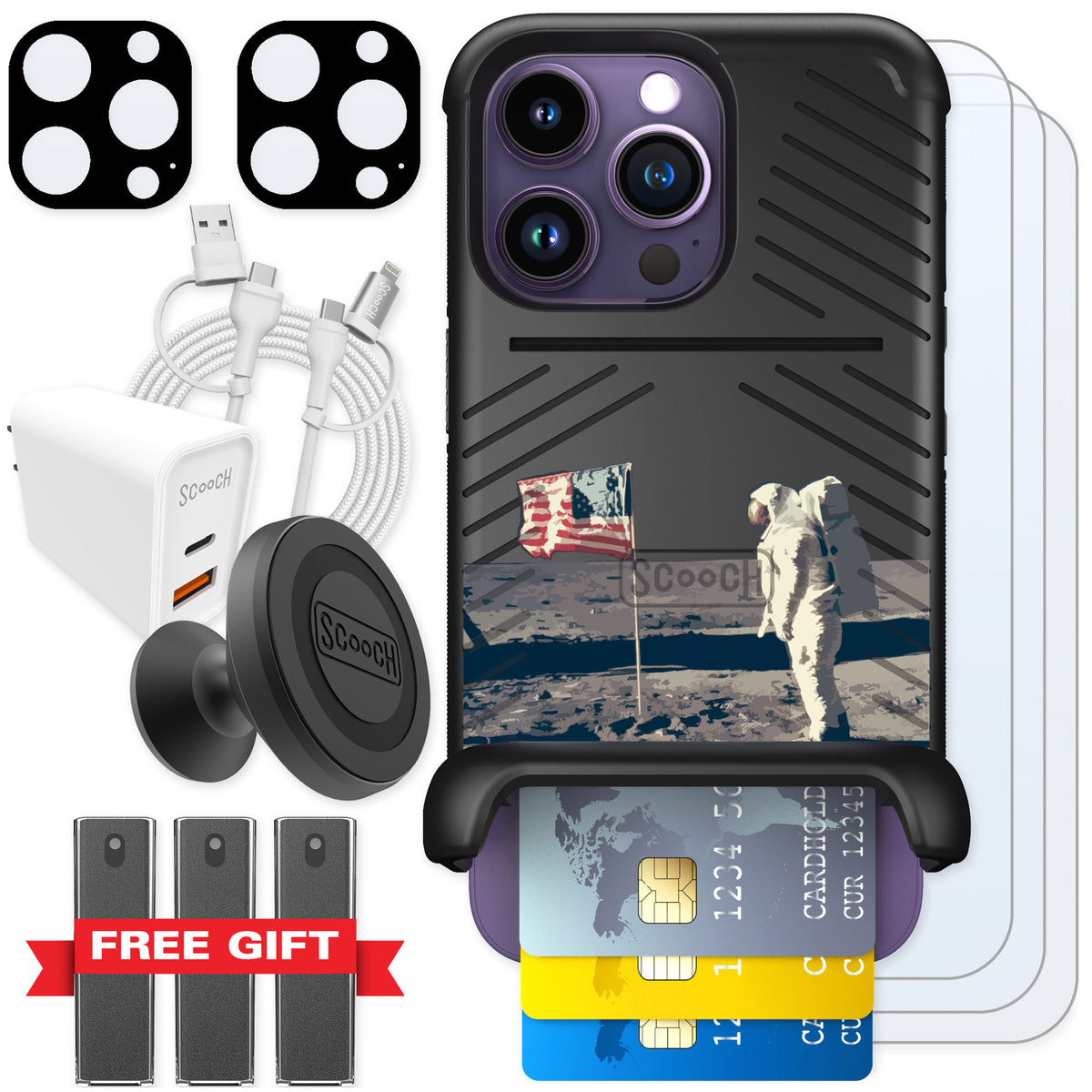 Scooch Wingmate Lunar Landing for iPhone 14 Pro — Ultimate Bundle
