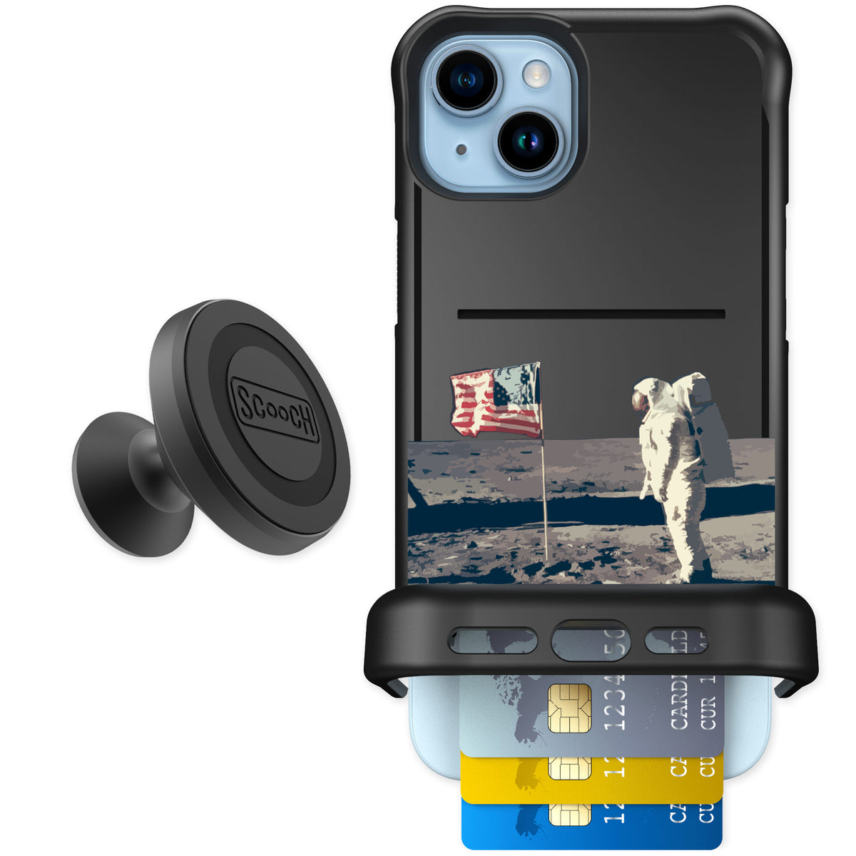 Scooch Wingmate Lunar Landing for iPhone 14 Plus — Starter Bundle