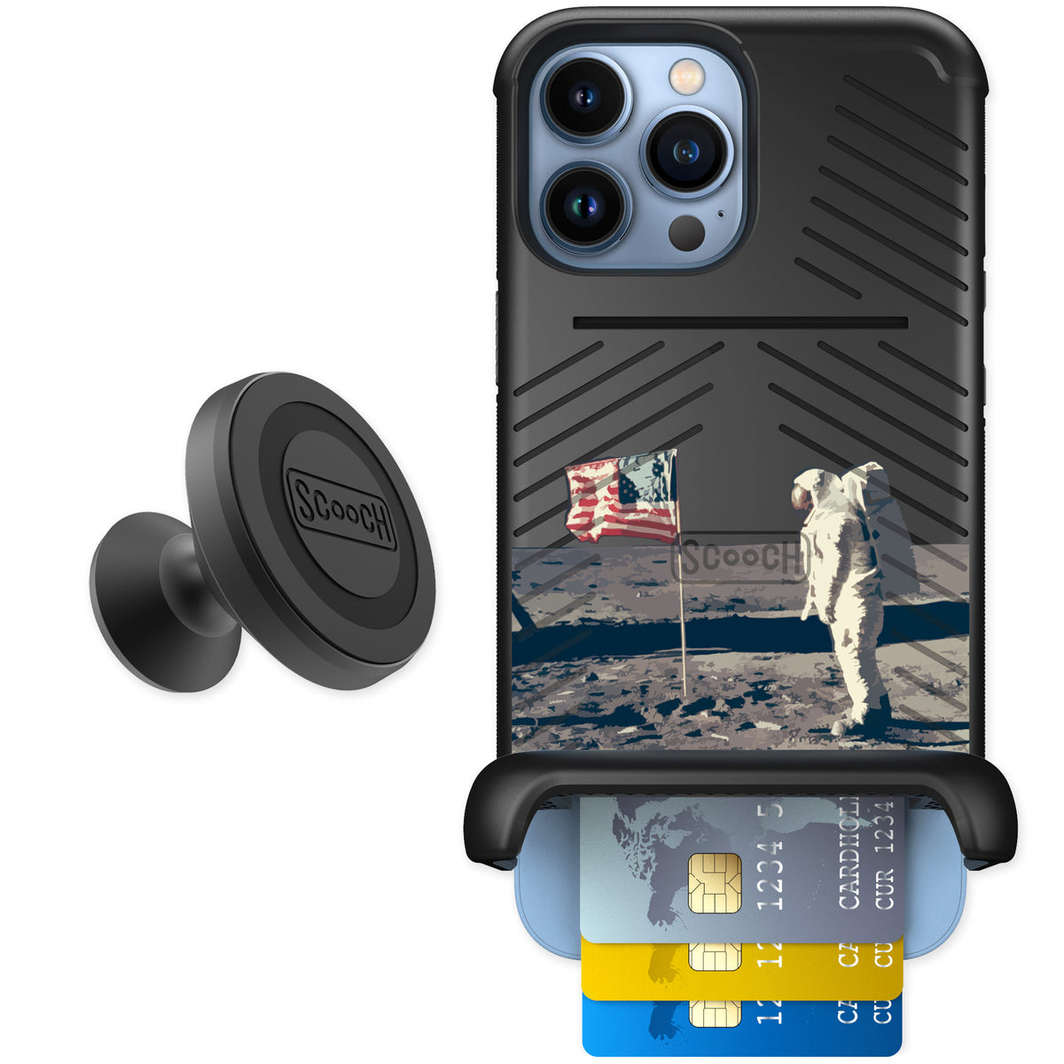 Scooch Wingmate Lunar Landing for iPhone 13 Pro Max — Starter Bundle
