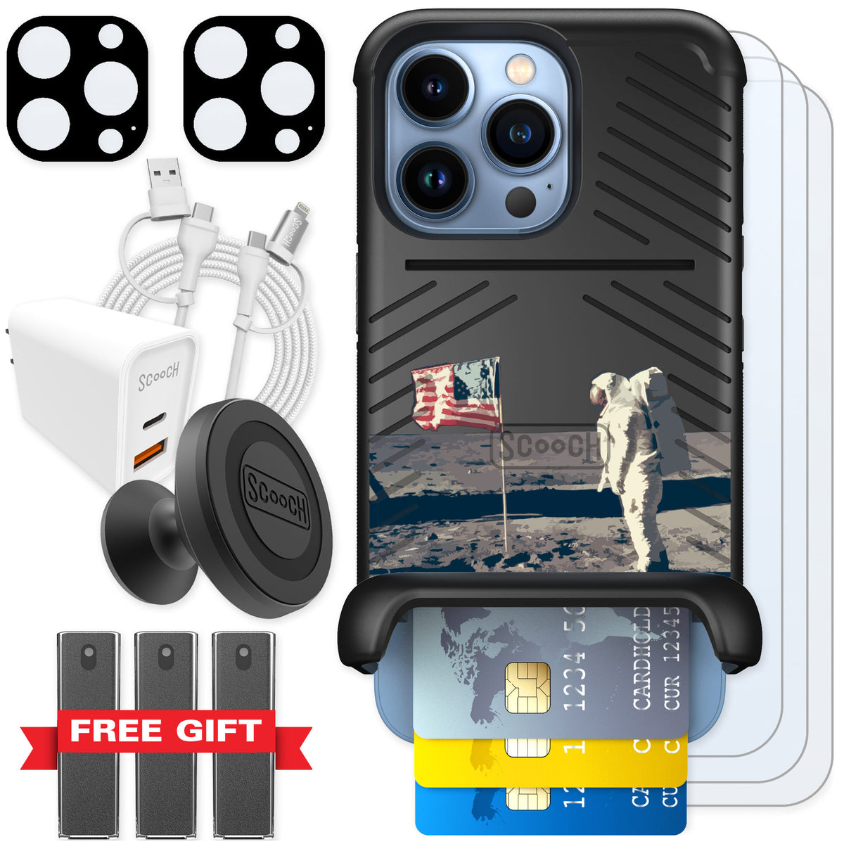 Scooch Wingmate Lunar Landing for iPhone 13 Pro — Ultimate Bundle
