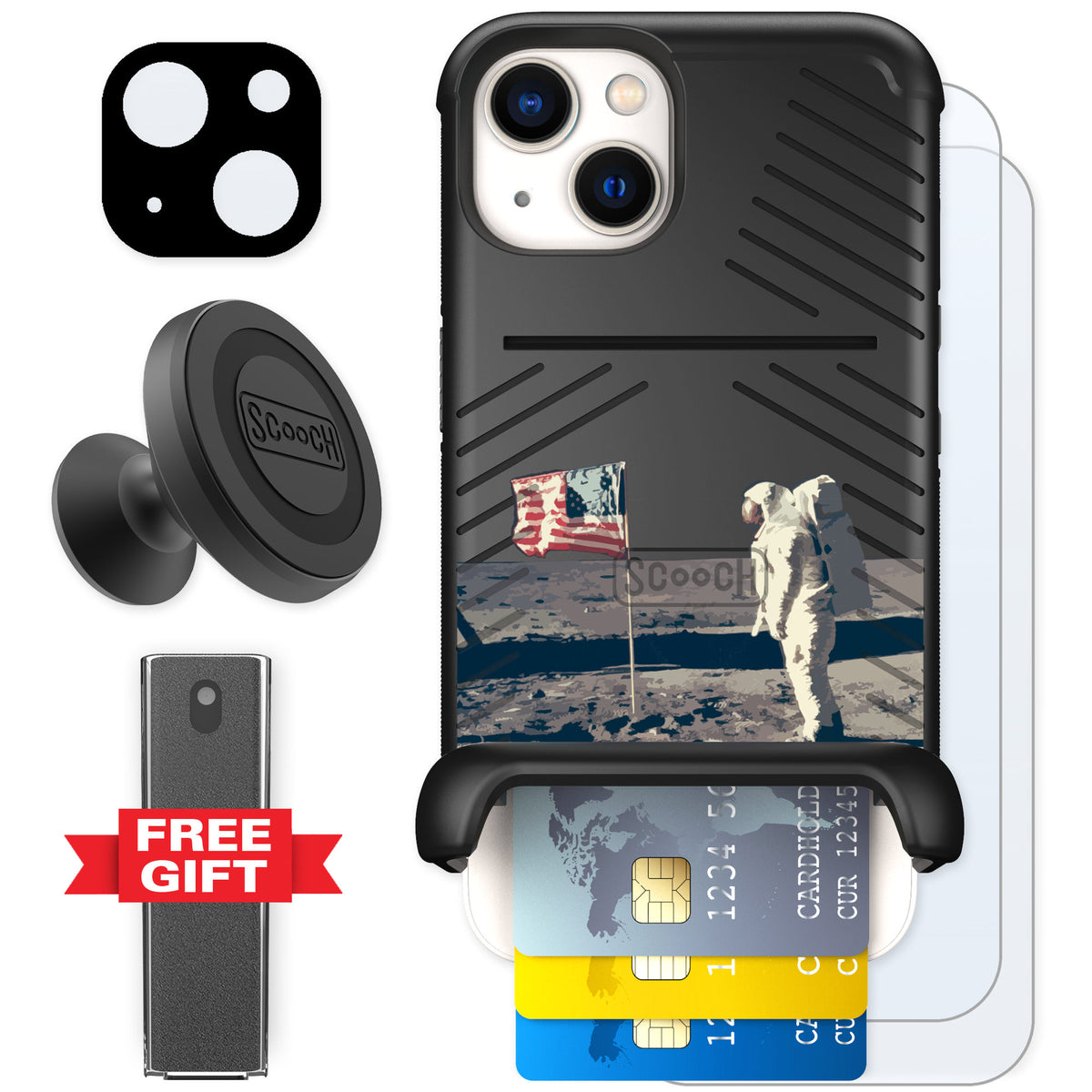 Scooch Wingmate Lunar Landing for iPhone 13 — Defender Bundle