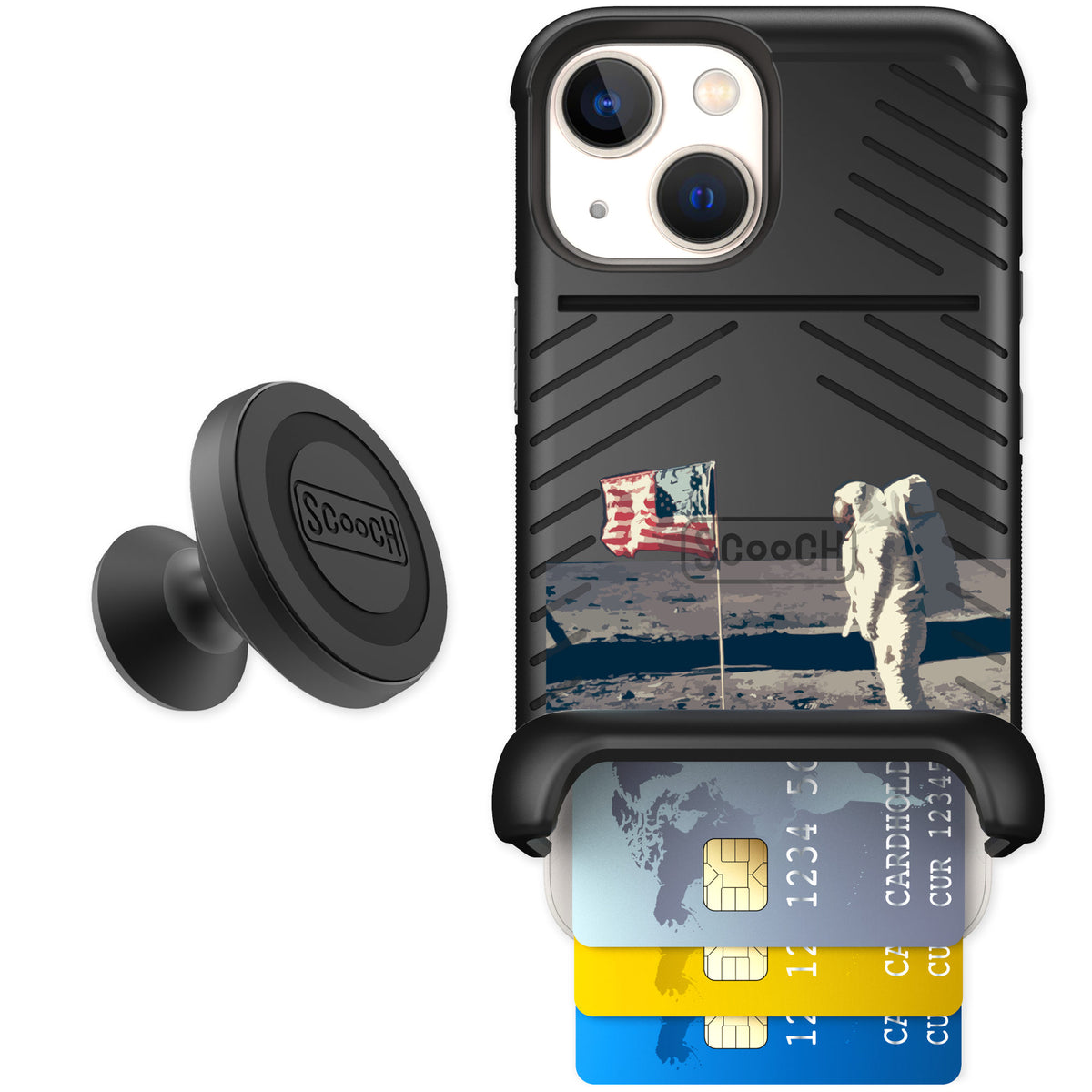 Scooch Wingmate Lunar Landing for iPhone 13 mini — Starter Bundle