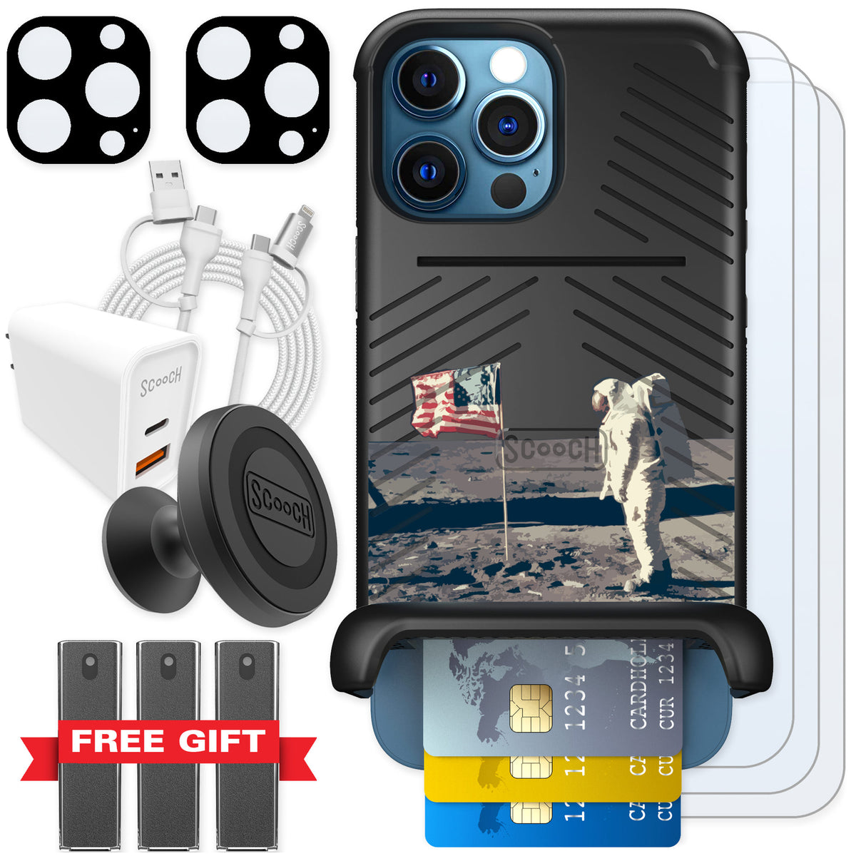 Scooch Wingmate Lunar Landing for iPhone 12 Pro — Ultimate Bundle