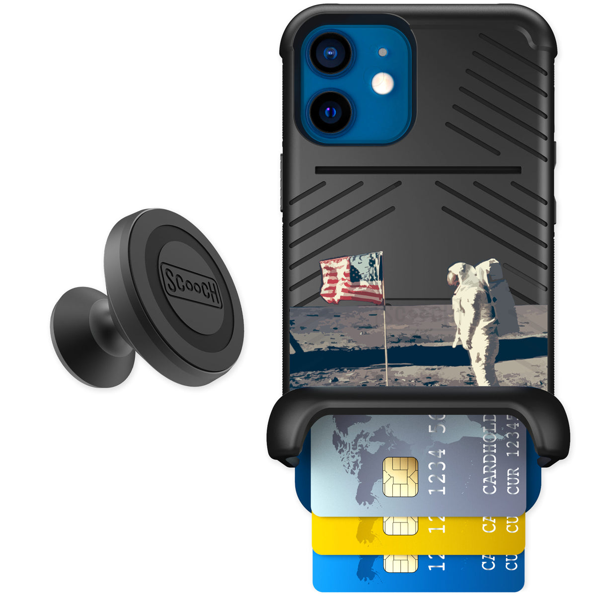 Scooch Wingmate Lunar Landing for iPhone 12 mini — Starter Bundle