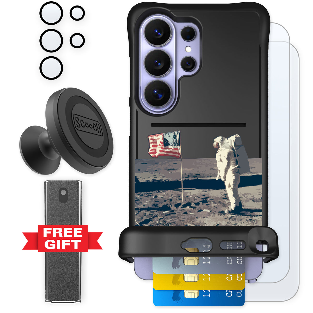 Scooch Wingmate Lunar Landing for Galaxy S26 Ultra — Defender Bundle