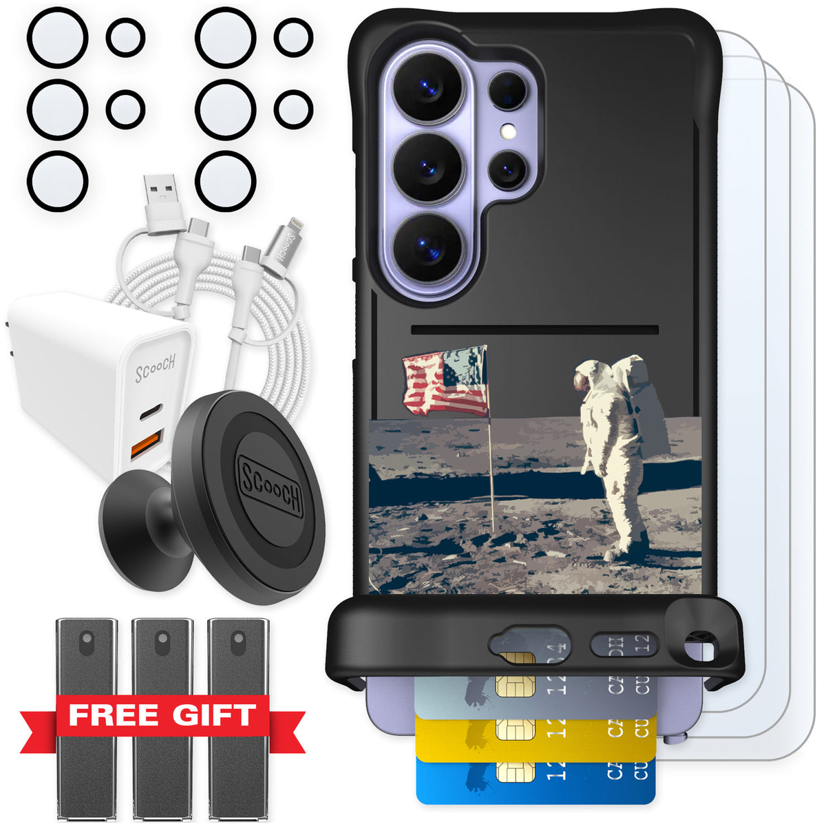 Scooch Wingmate Lunar Landing for Galaxy S26 Ultra — Ultimate Bundle