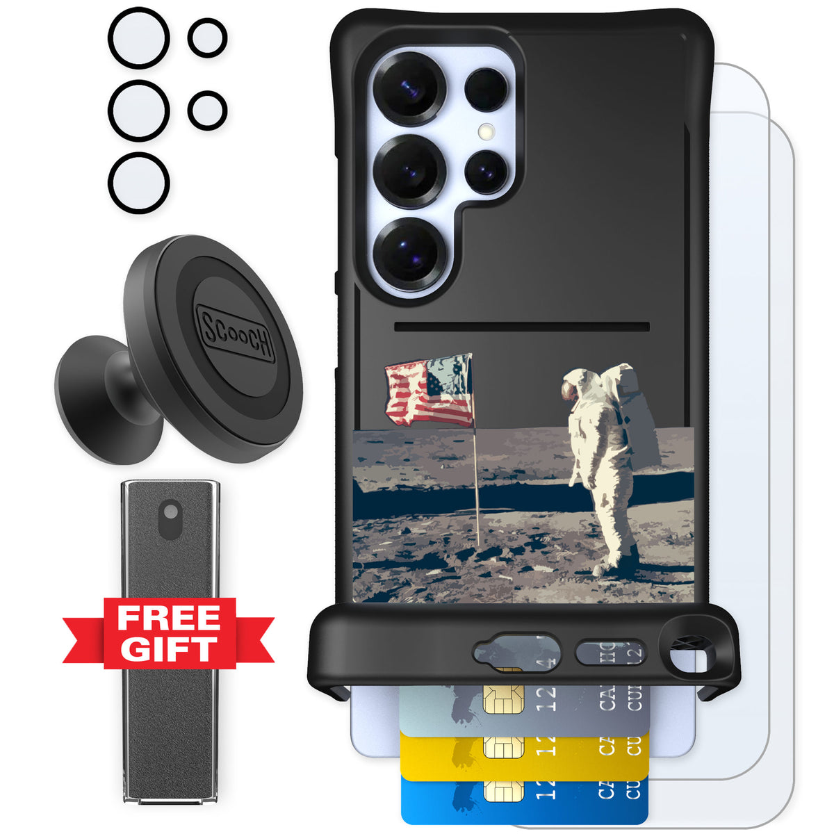 Scooch Wingmate Lunar Landing for Galaxy S25 Ultra — Defender Bundle