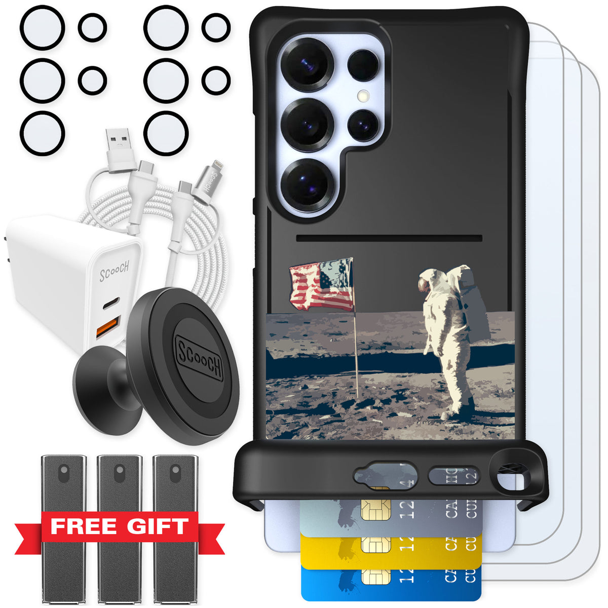Scooch Wingmate Lunar Landing for Galaxy S25 Ultra — Ultimate Bundle