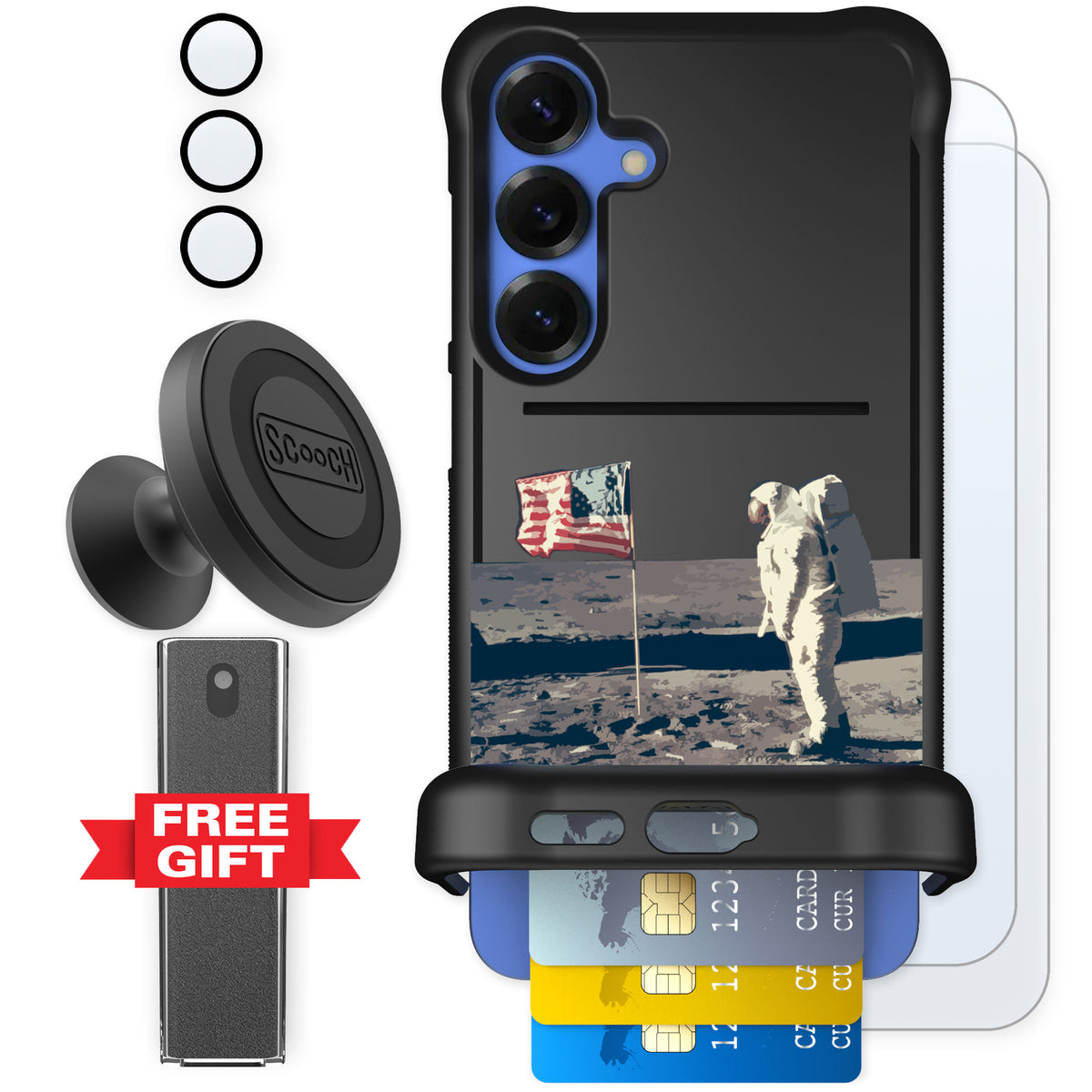 Scooch Wingmate Lunar Landing for Galaxy S25+ — Defender Bundle
