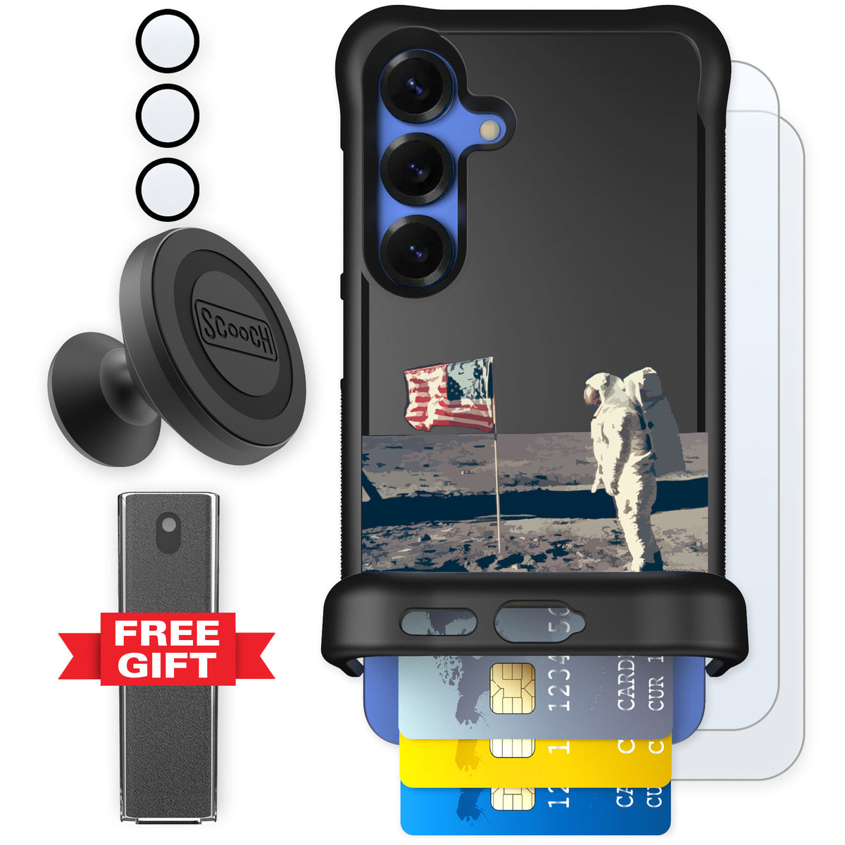 Scooch Wingmate Lunar Landing for Galaxy S25 — Defender Bundle