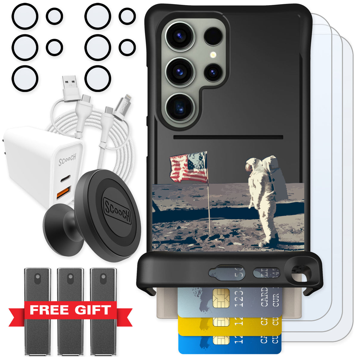 Scooch Wingmate Lunar Landing for Galaxy S24 Ultra — Ultimate Bundle