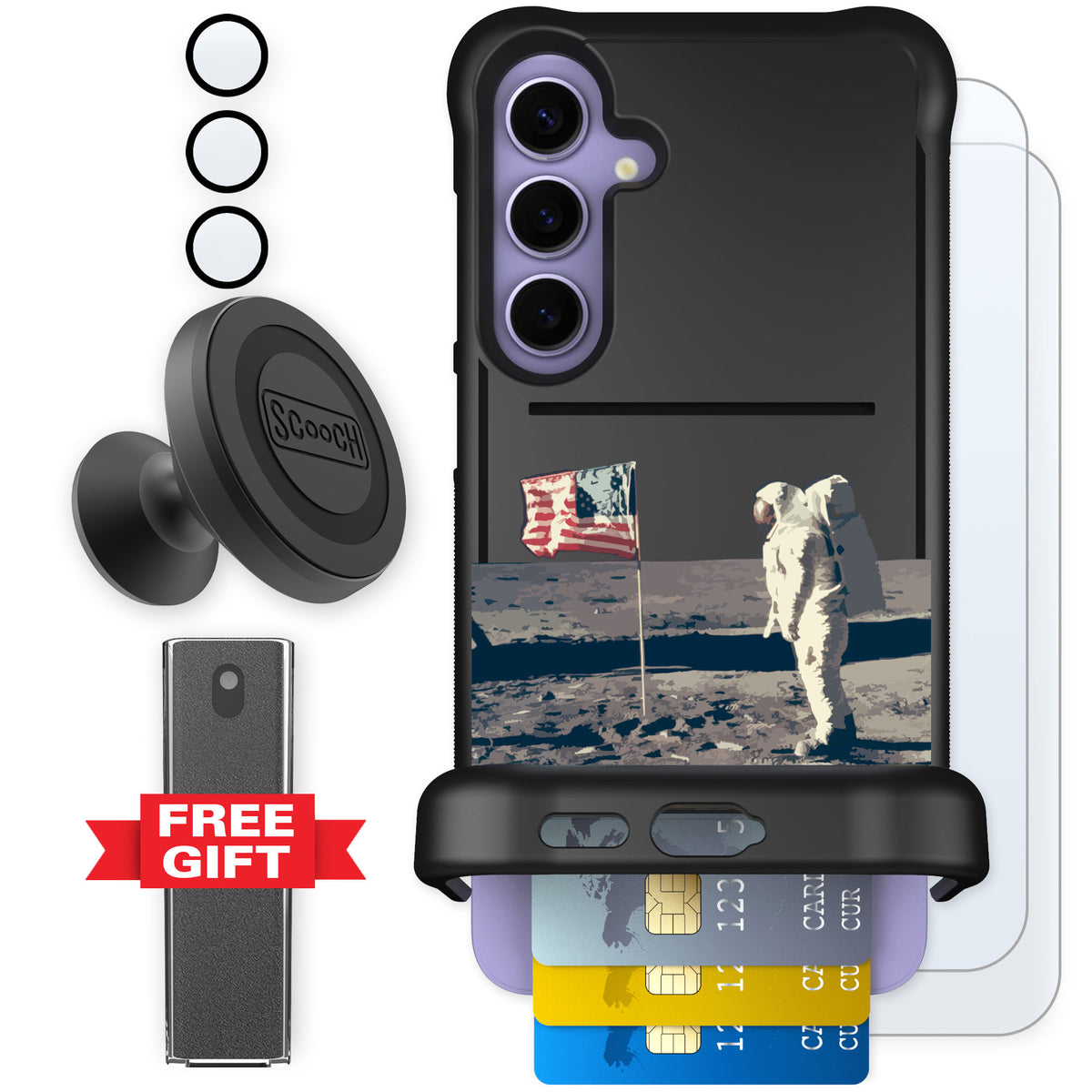 Scooch Wingmate Lunar Landing for Galaxy S24+ — Defender Bundle