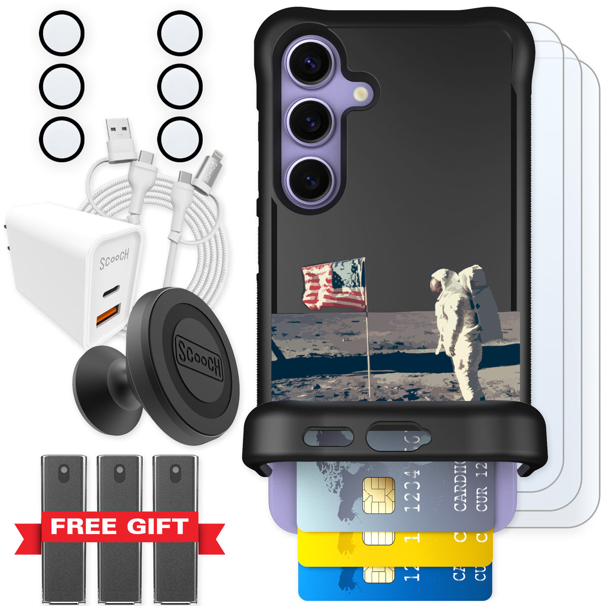 Scooch Wingmate Lunar Landing for Galaxy S24 — Ultimate Bundle