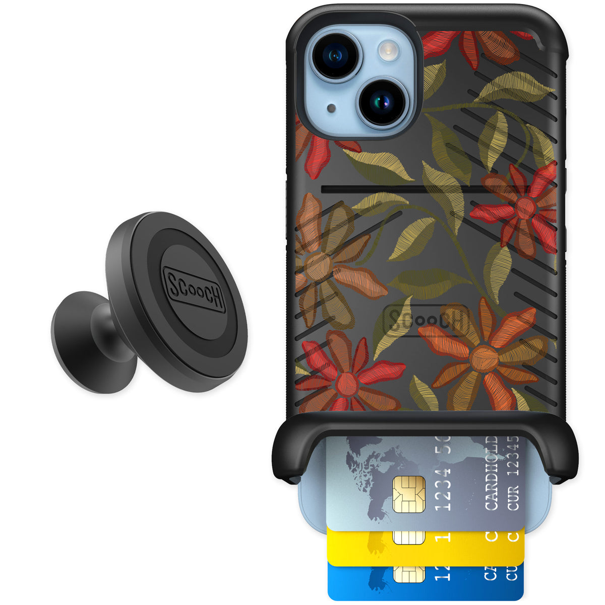 Scooch Wingmate Floral Tapestry for iPhone 14 — Starter Bundle