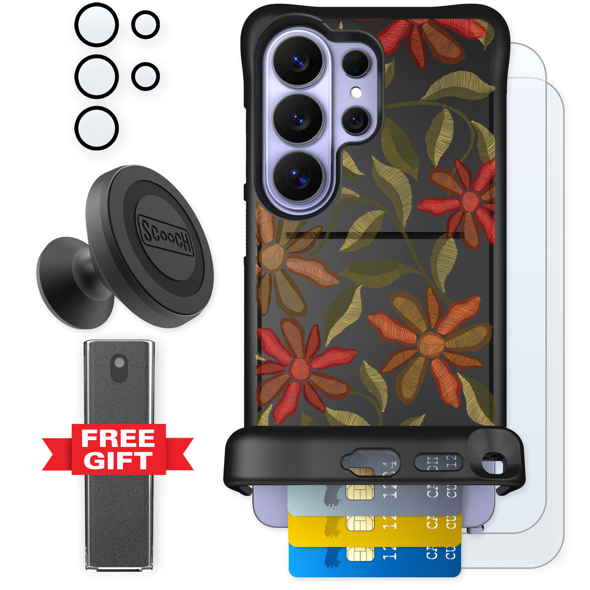 Scooch Wingmate Floral Tapestry for Galaxy S26 Ultra — Defender Bundle
