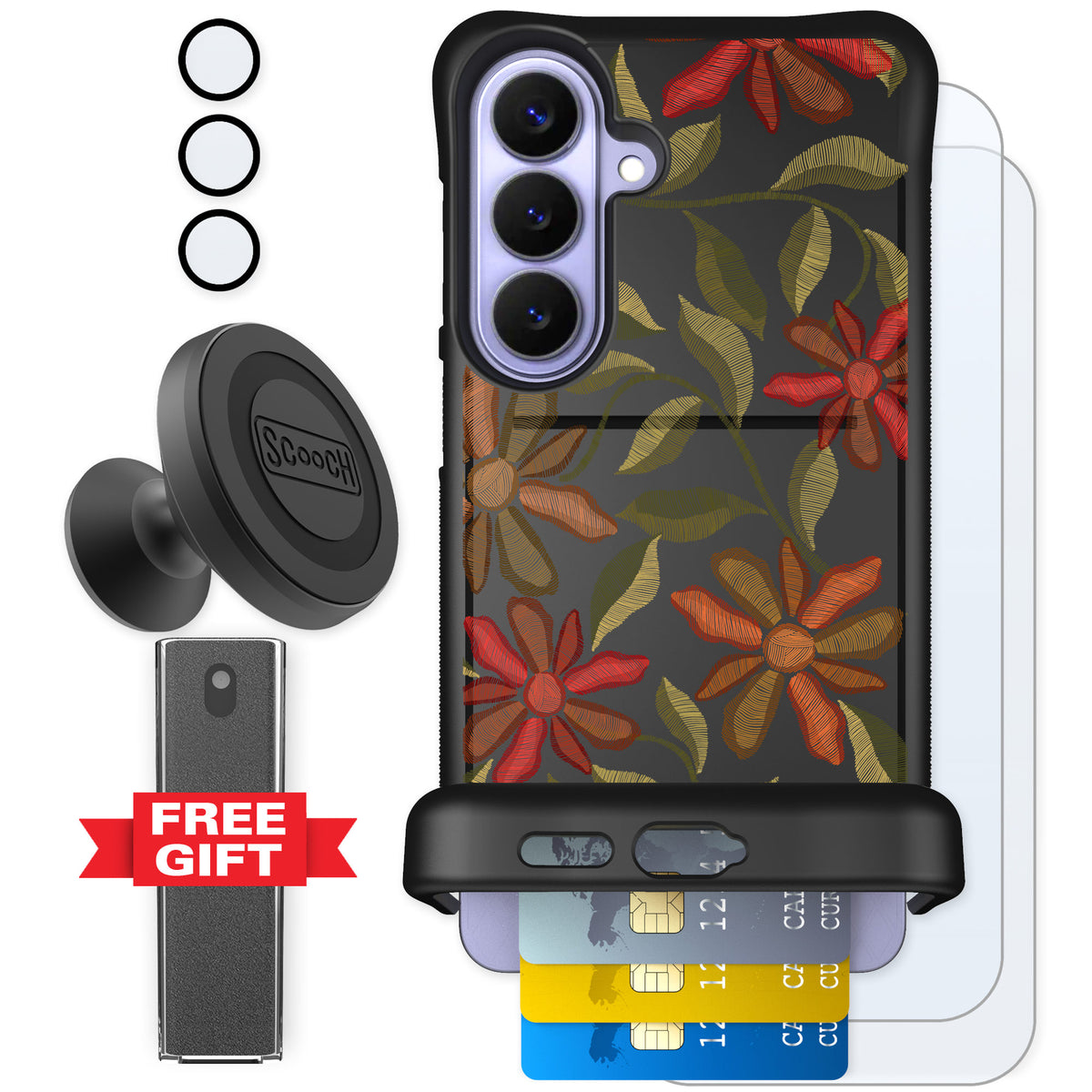 Scooch Wingmate Floral Tapestry for Galaxy S26+ — Defender Bundle