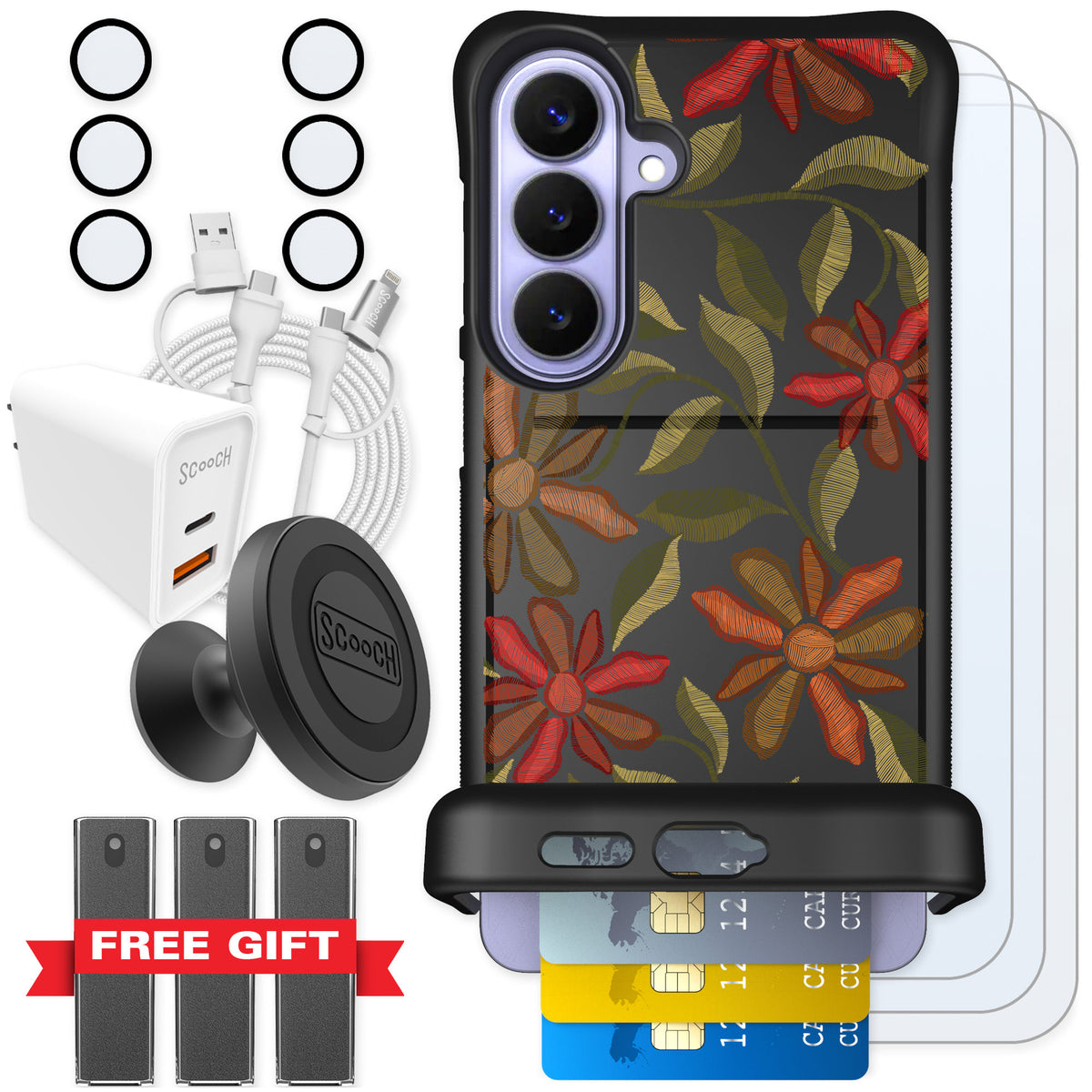 Scooch Wingmate Floral Tapestry for Galaxy S26+ — Ultimate Bundle
