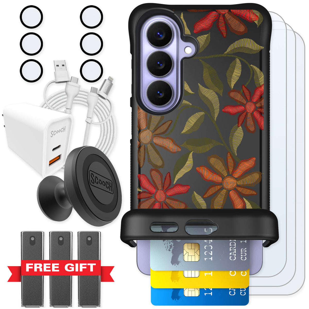 Scooch Wingmate Floral Tapestry for Galaxy S26 — Ultimate Bundle