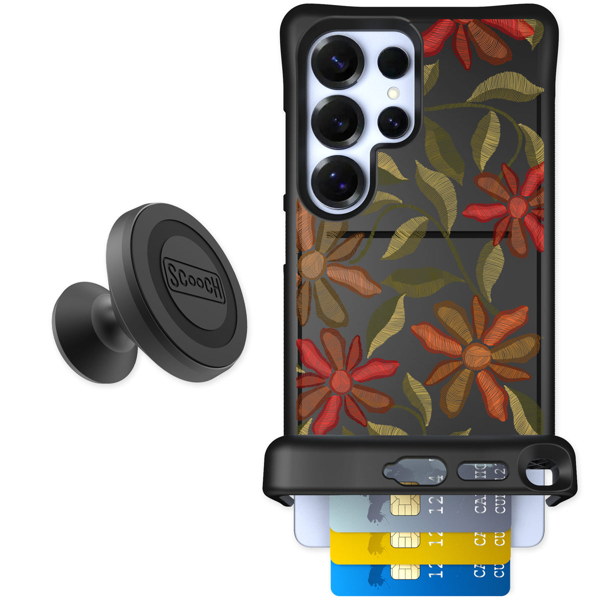 Scooch Wingmate Floral Tapestry for Galaxy S25 Ultra — Starter Bundle
