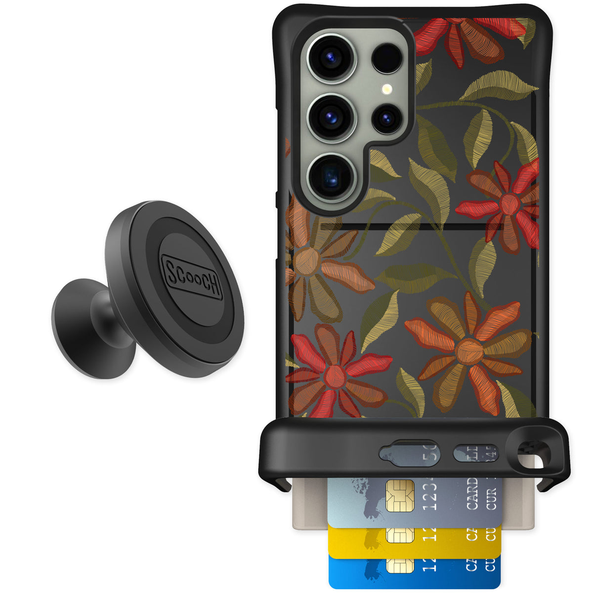 Scooch Wingmate Floral Tapestry for Galaxy S24 Ultra — Starter Bundle