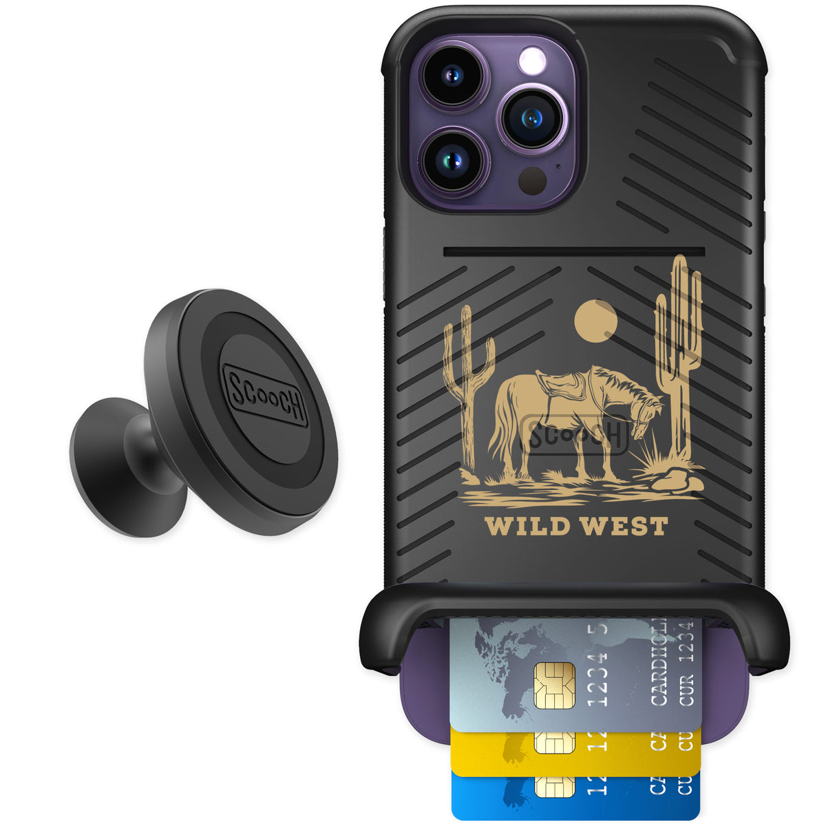 Scooch Wingmate Wild West for iPhone 14 Pro Max — Starter Bundle