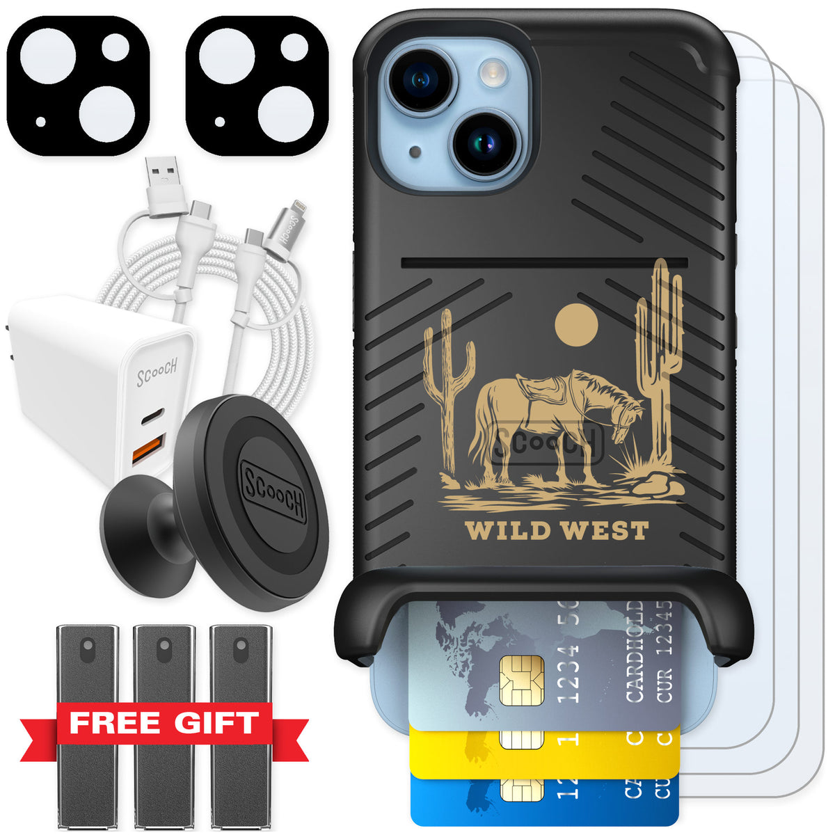 Scooch Wingmate Wild West for iPhone 14 — Ultimate Bundle