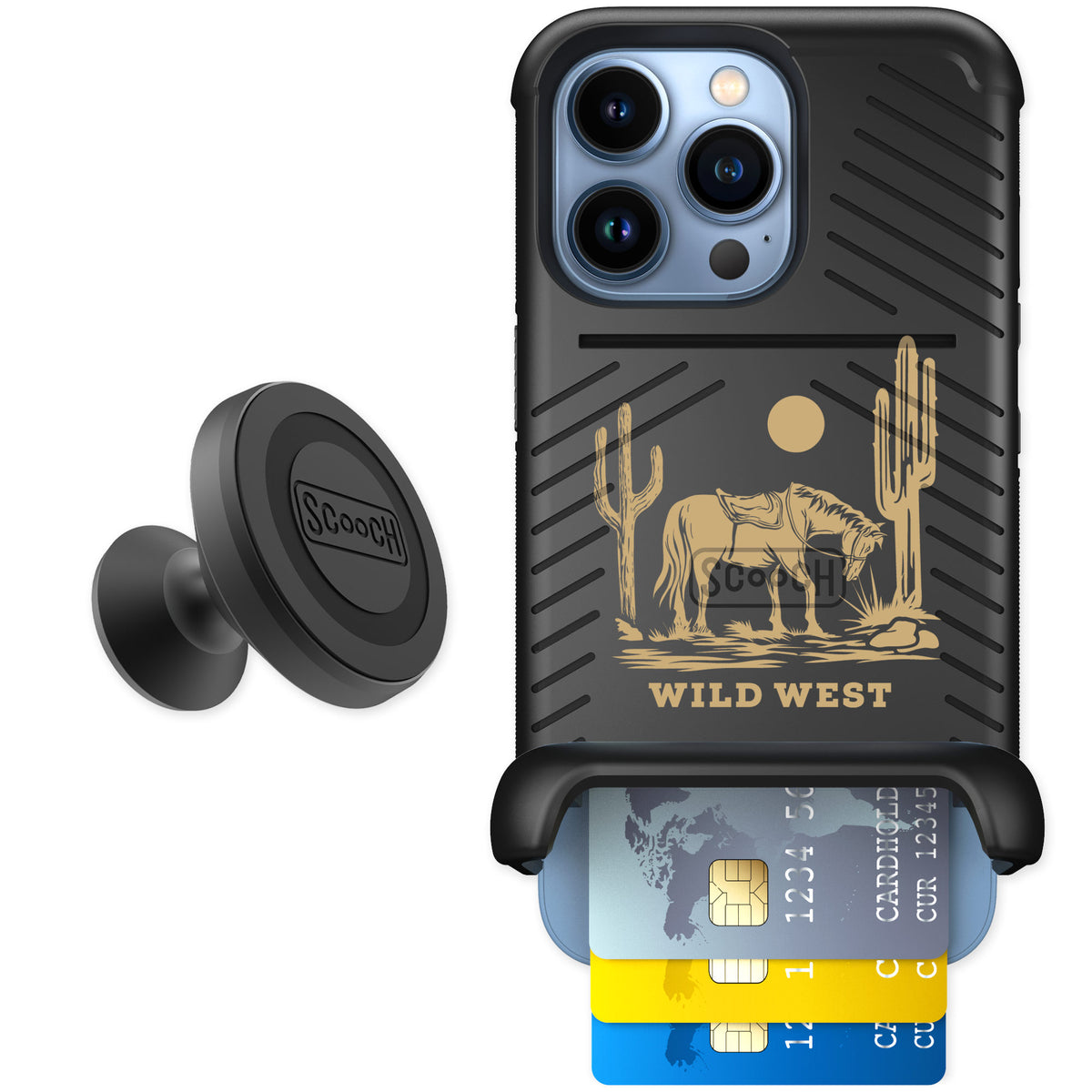 Scooch Wingmate Wild West for iPhone 13 Pro — Starter Bundle