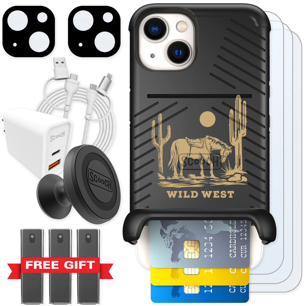 Scooch Wingmate Wild West for iPhone 13 — Ultimate Bundle