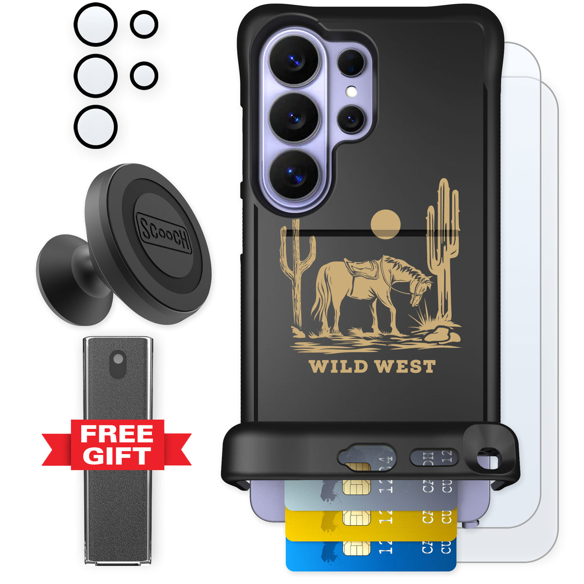 Scooch Wingmate Wild West for Galaxy S26 Ultra — Defender Bundle