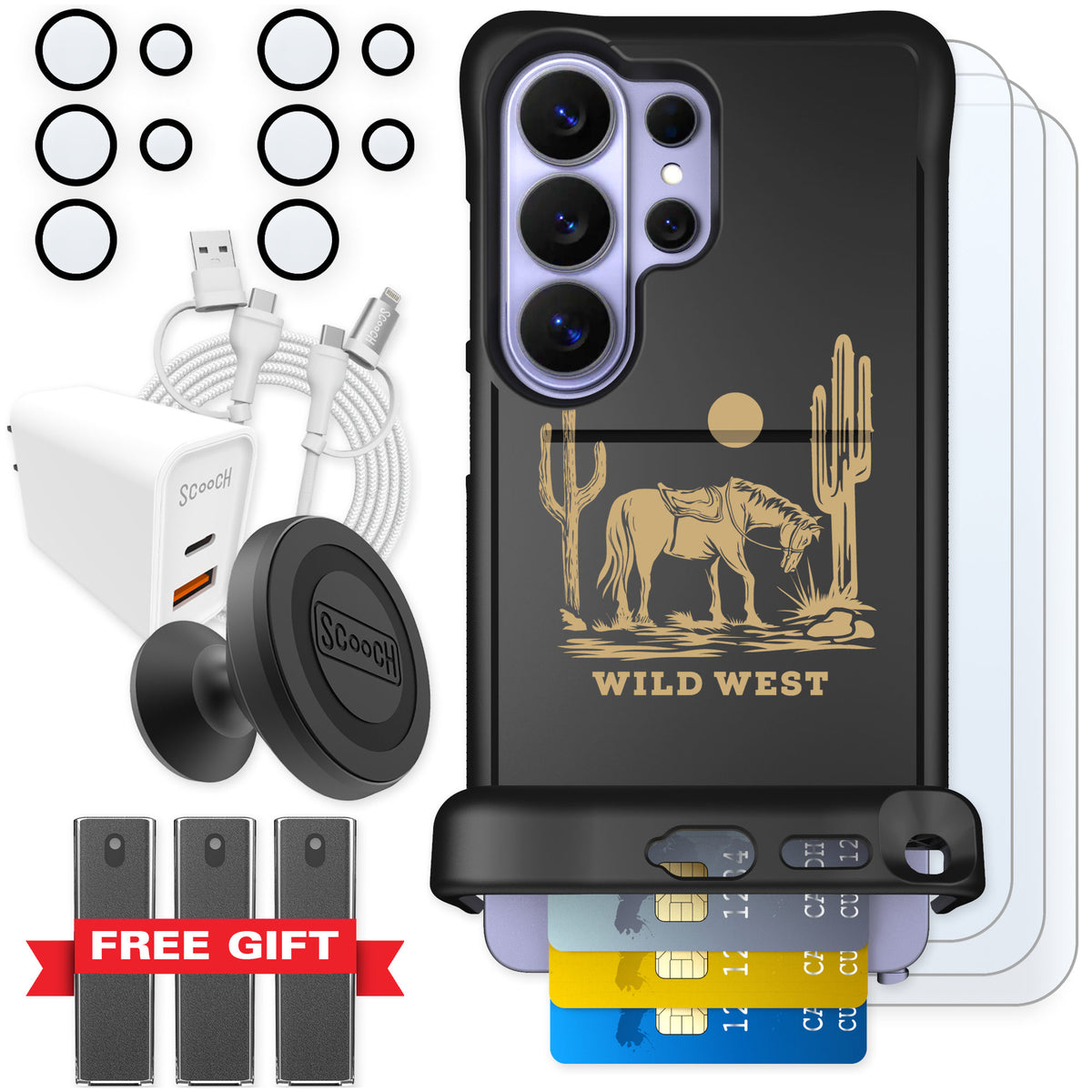 Scooch Wingmate Wild West for Galaxy S26 Ultra — Ultimate Bundle