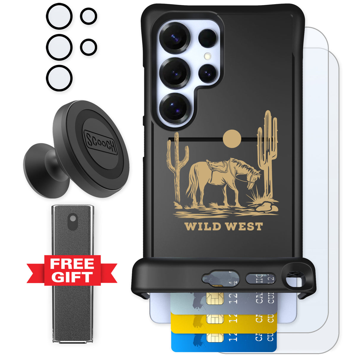Scooch Wingmate Wild West for Galaxy S25 Ultra — Defender Bundle