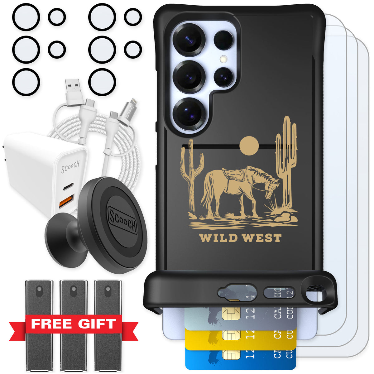 Scooch Wingmate Wild West for Galaxy S25 Ultra — Ultimate Bundle