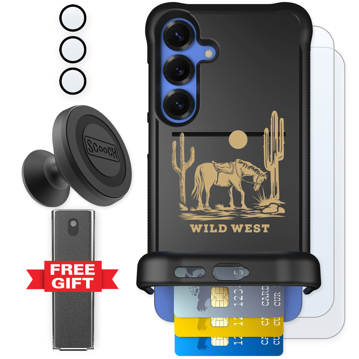 Scooch Wingmate Wild West for Galaxy S25+ — Defender Bundle