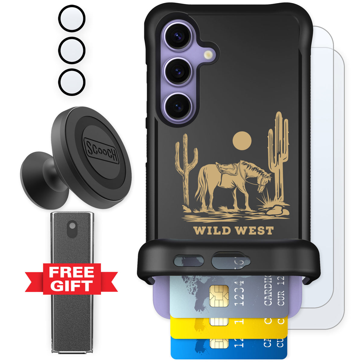Scooch Wingmate Wild West for Galaxy S24 — Defender Bundle