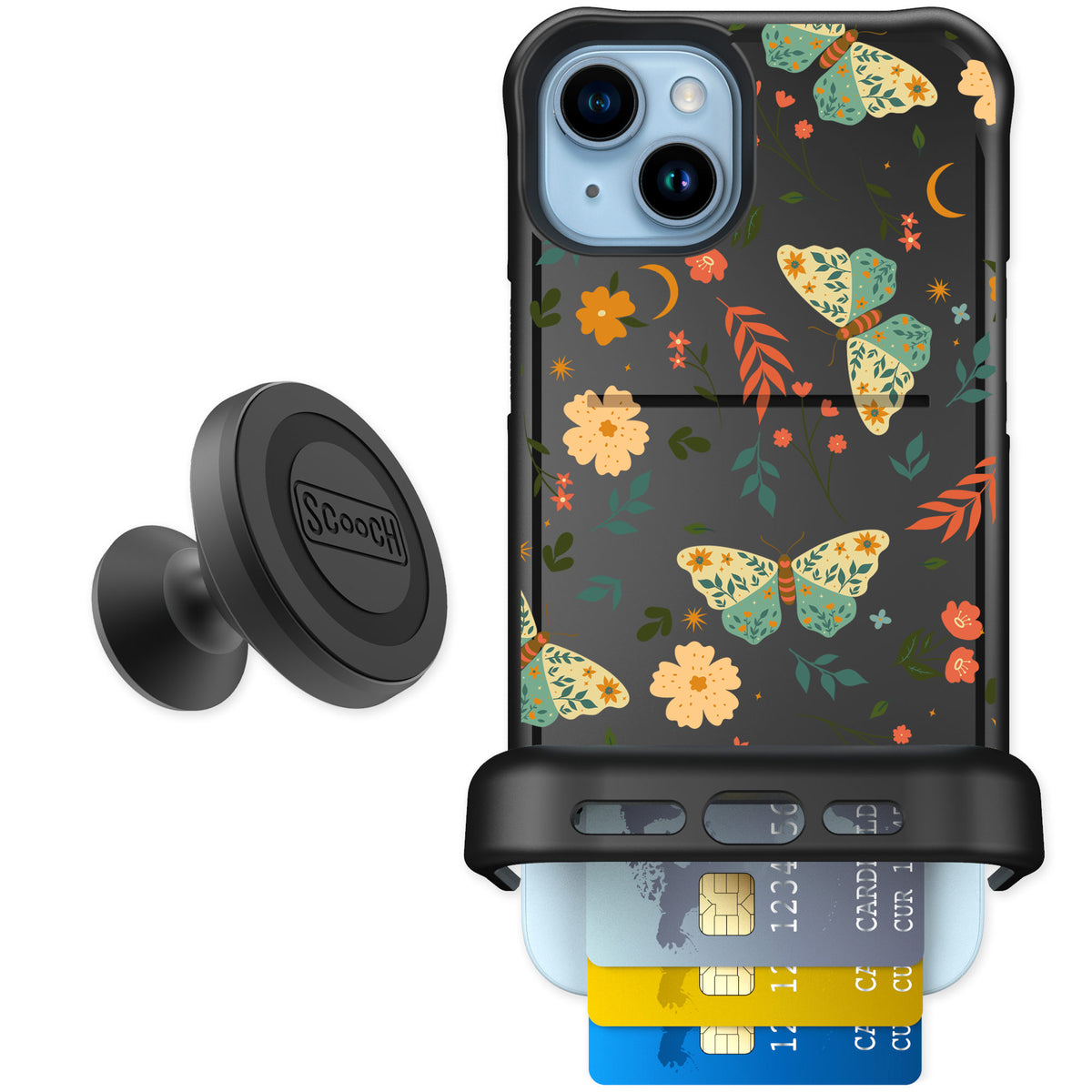 Scooch Wingmate Boho Nights for iPhone 15 Plus — Starter Bundle