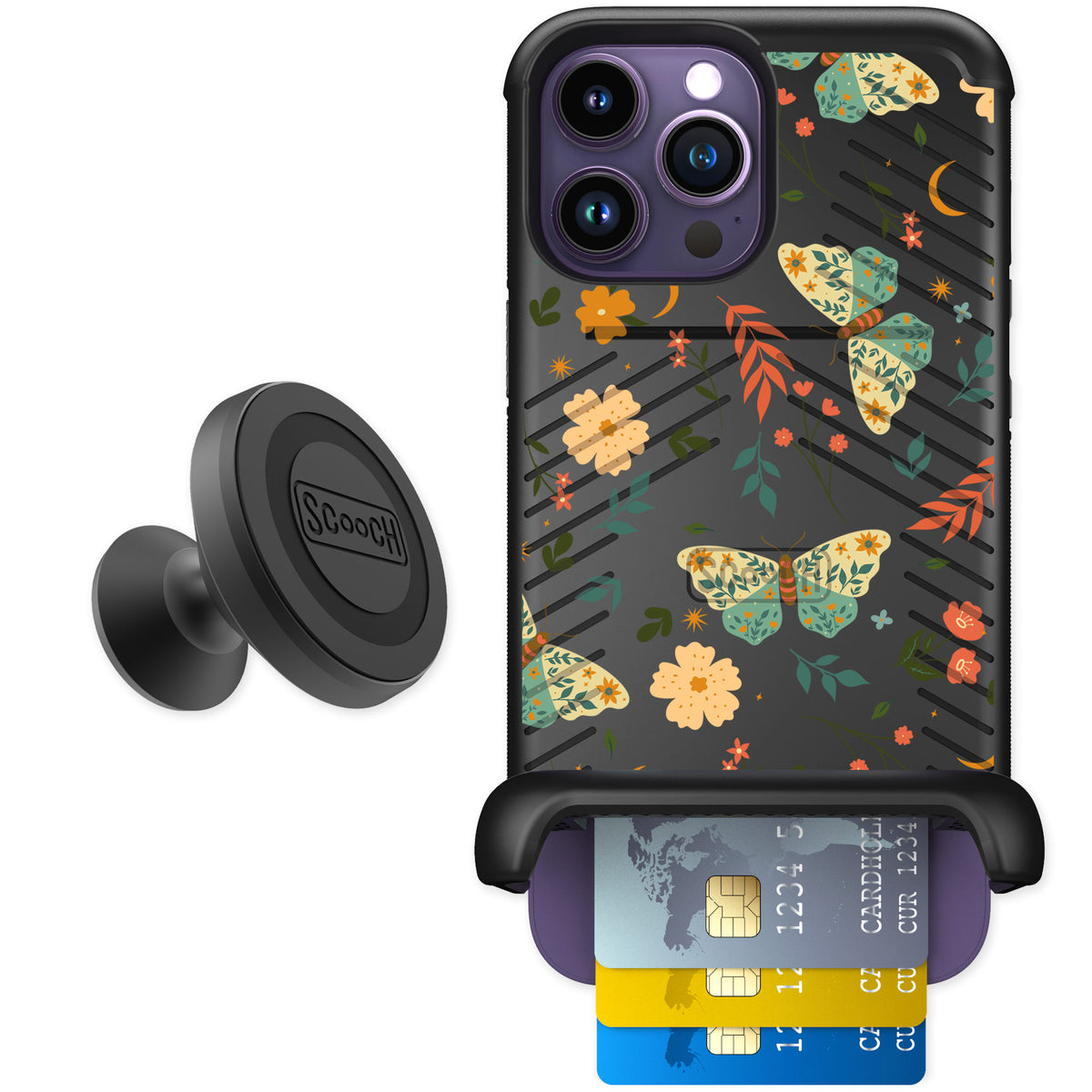 Scooch Wingmate Boho Nights for iPhone 14 Pro Max — Starter Bundle
