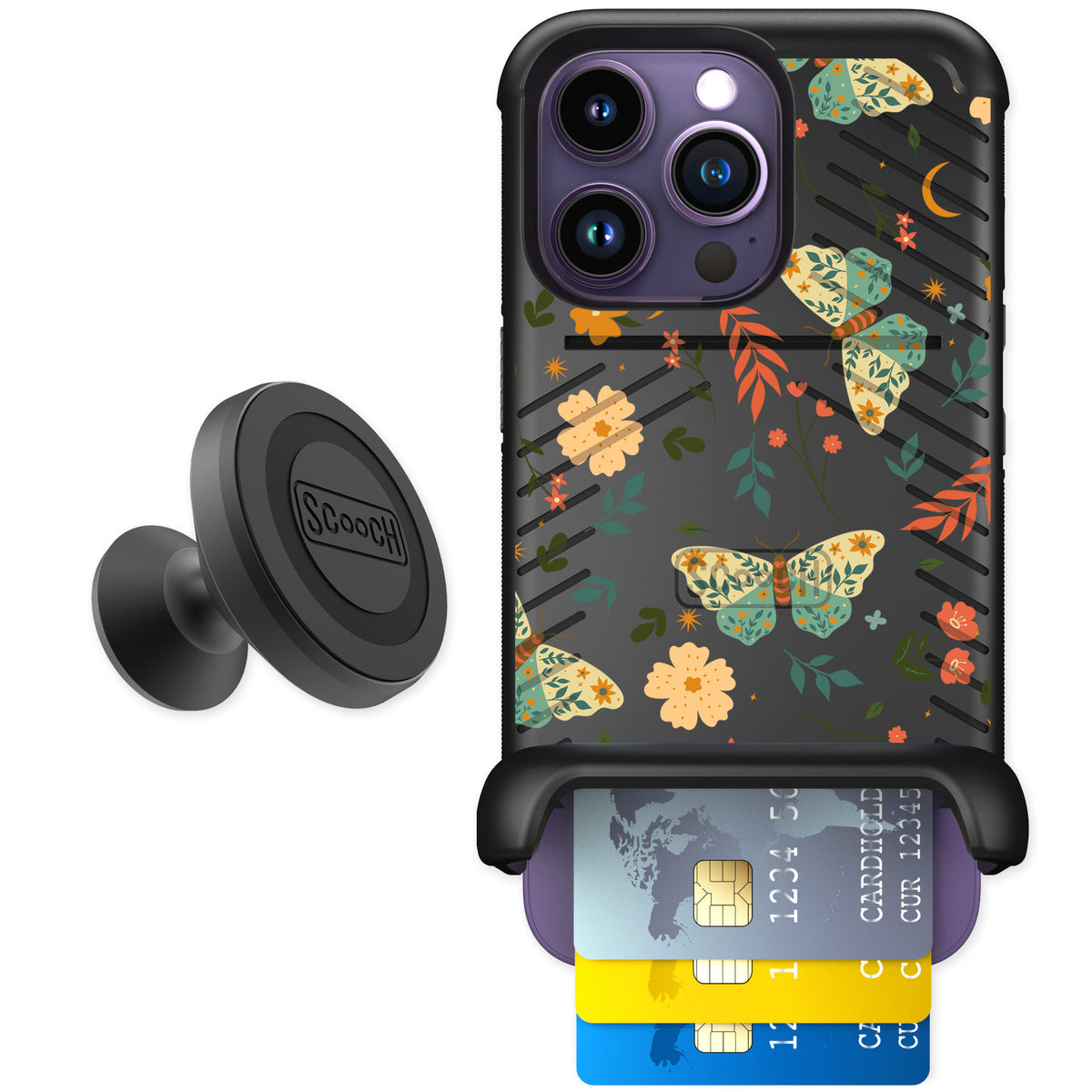 Scooch Wingmate Boho Nights for iPhone 14 Pro — Starter Bundle