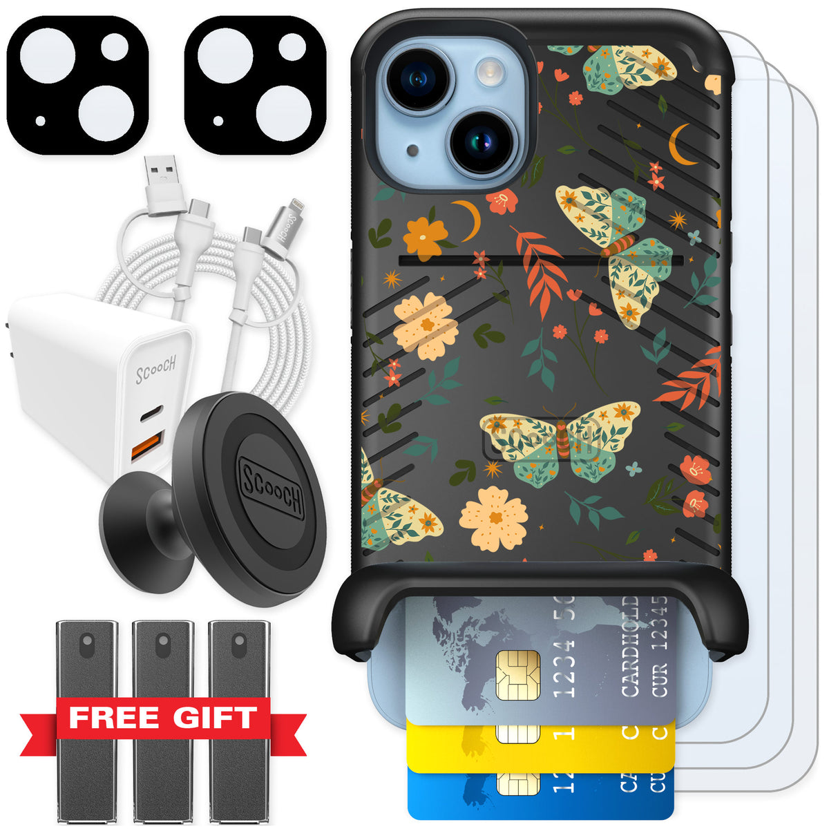 Scooch Wingmate Boho Nights for iPhone 14 — Ultimate Bundle
