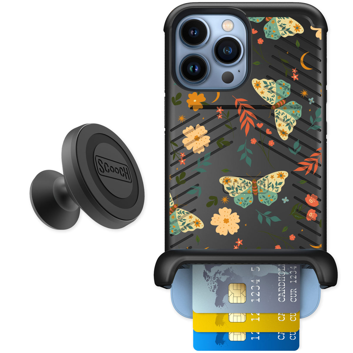 Scooch Wingmate Boho Nights for iPhone 13 Pro Max — Starter Bundle
