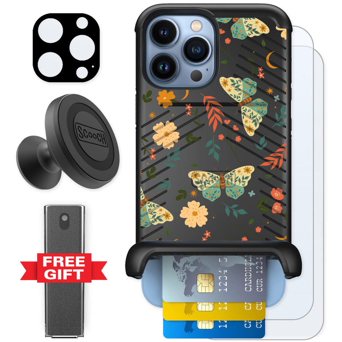 Scooch Wingmate Boho Nights for iPhone 13 Pro Max — Defender Bundle