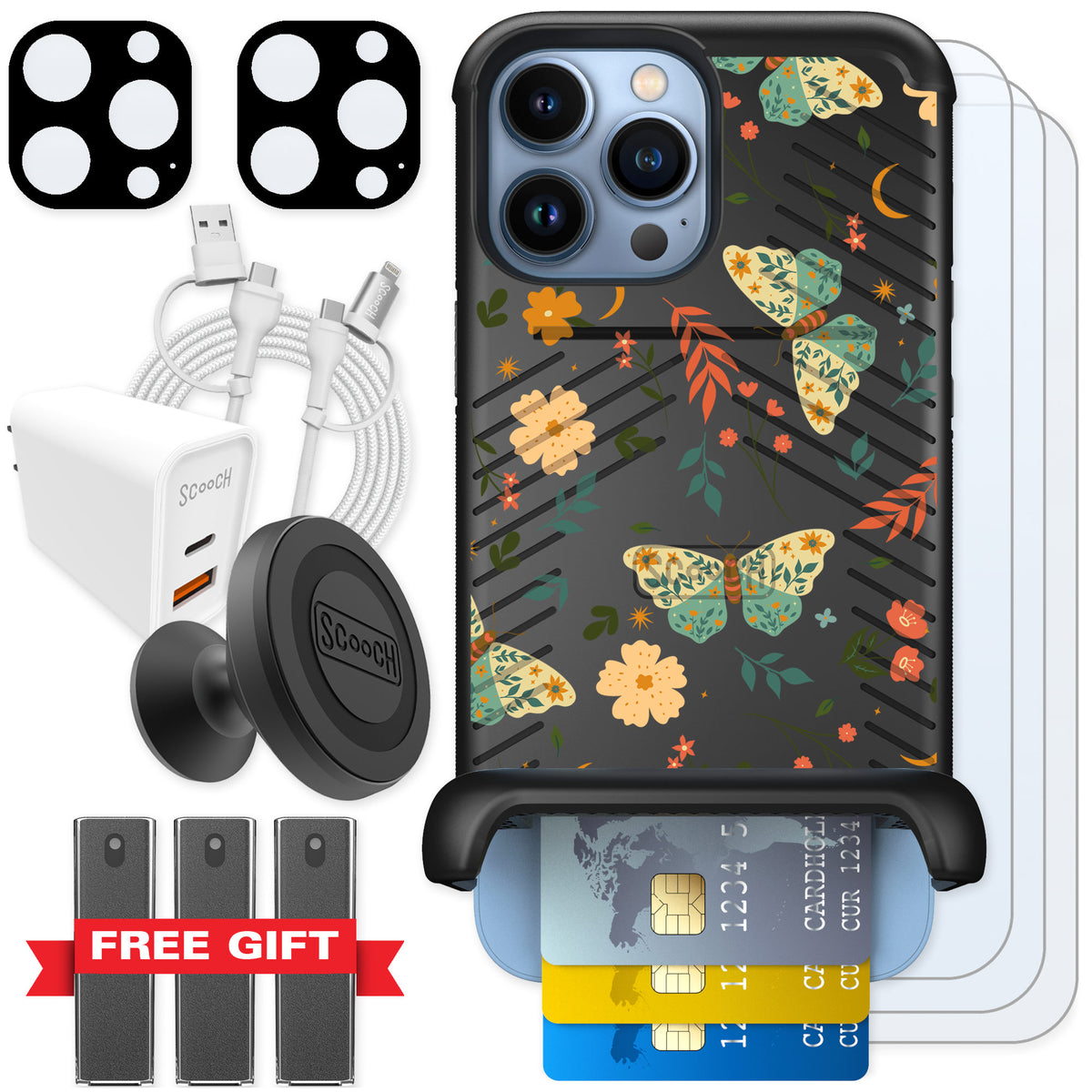 Scooch Wingmate Boho Nights for iPhone 13 Pro Max — Ultimate Bundle