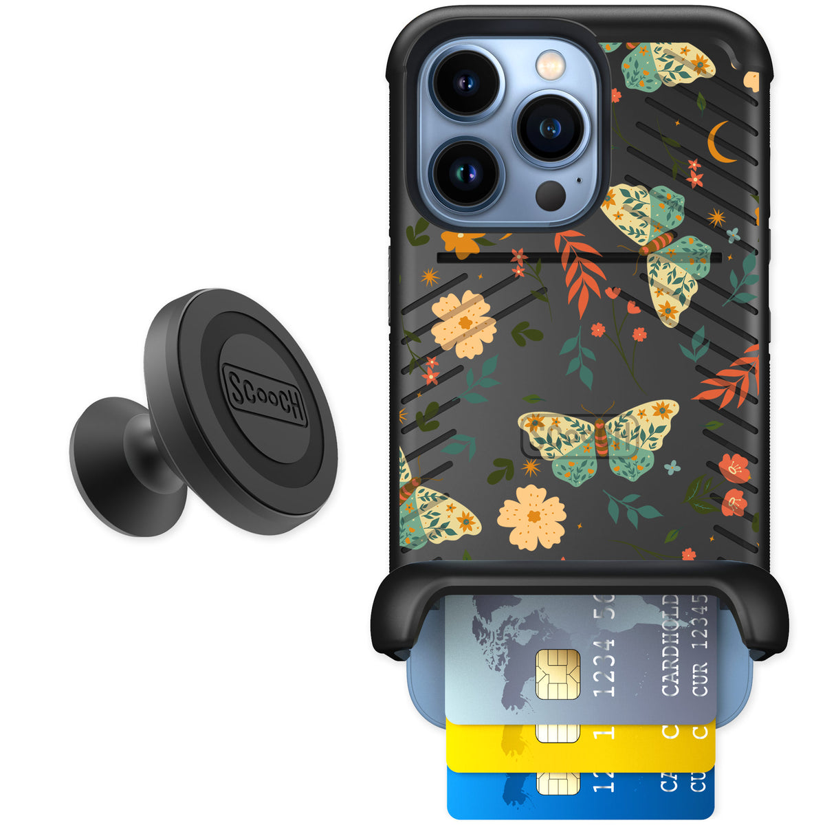 Scooch Wingmate Boho Nights for iPhone 13 Pro — Starter Bundle
