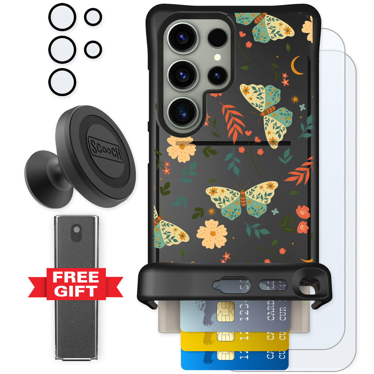Scooch Wingmate Boho Nights for Galaxy S24 Ultra — Defender Bundle