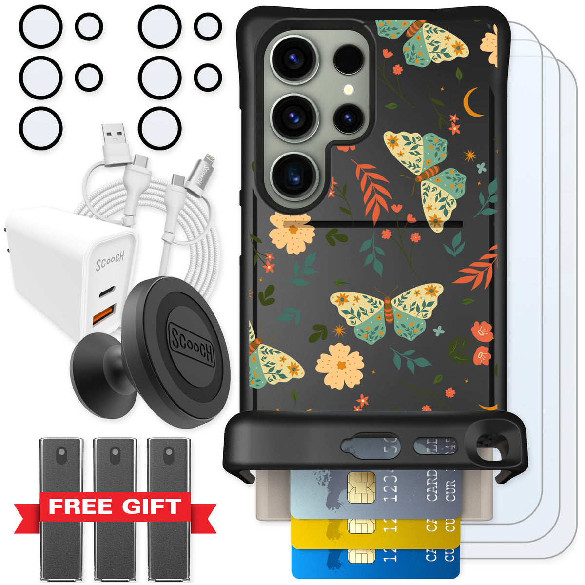 Scooch Wingmate Boho Nights for Galaxy S24 Ultra — Ultimate Bundle