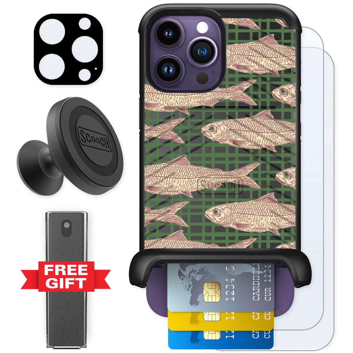 Scooch Wingmate Fresh Catch for iPhone 14 Pro Max — Defender Bundle
